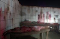 Bloody autopsy room